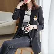 【MsMore】 西裝外套英倫風減齡氣質韓版中長版西裝外套#   115678 M 黑色