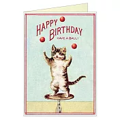 美國 Cavallini & Co. Greeting Cards 卡片/生日卡 貓咪與球