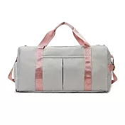 [ BeOK ] 旅行出差大容量手提行李包 乾濕分離背包 健身包 灰粉