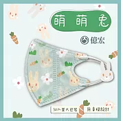 【億宏】3D幼童醫療口罩 3-8歲 兒童立體口罩 立體細繩 單片獨立包裝 台灣製造 萌萌兔(30入/盒)