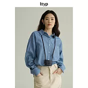 ltyp旅途原品 100%精梳棉牛仔風基礎襯衫 M L XL M 丹寧藍