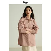 ltyp旅途原品 100%日本進口高密棉袖子褶皺廓形設計感襯衫 M L  M 煙粉色