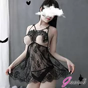 Gaoria｜床邊細語｜露乳蕾絲 情趣睡衣 黑