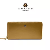 【CROSS】臺灣總經銷 限量1折 頂級小牛皮維納斯系列拉鍊長皮夾 全新專櫃展示品 發財金