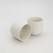 smith&hsu 窯變直筒對杯，荼米白色，大