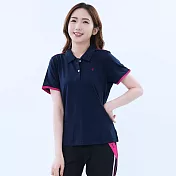 【遊遍天下】MIT台灣製女款抗UV防曬顯瘦吸濕排汗機能POLO衫(GS1030) L 丈青