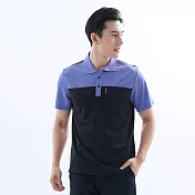 【遊遍天下】MIT台灣製男款抗UV防曬速乾吸濕排汗機能POLO衫(GS1005) L 藍紫