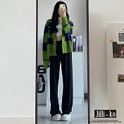 【Jilli~ko】薄款高腰垂感運動休閒冰絲闊腿褲 J9982 FREE 黑色