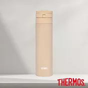 【THERMOS膳魔師】不銹鋼彈蓋自動上鎖真空保溫瓶450ml (JNS-454-LMT)奶茶褐
