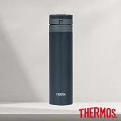 【THERMOS膳魔師】不銹鋼彈蓋自動上鎖真空保溫瓶450ml  (JNS-454-DGY)芝麻灰