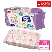 日本LEC 迪士尼抗菌濕紙巾-公主大集合60抽X3包入