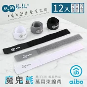 aibo 【12入】 經典系 萬用魔鬼氈束線帶/整線器