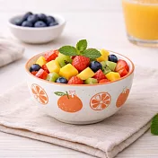 【日本Shinacasa】可愛復古風陶瓷餐碗320ml ‧ 柳橙