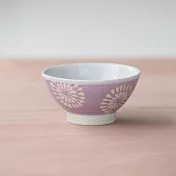 【日本Bisque】波佐見燒｜煙花風詩 陶瓷飯碗12cm ‧ 紫