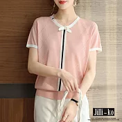 【Jilli~ko】冰絲薄款簡約優雅輕奢針織衫 J10127  FREE 粉紅色