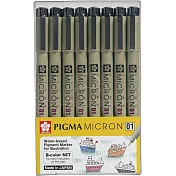 【SAKURA】筆格邁01代針筆彩色套裝(8支入)