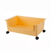 【E.dot】桌下可移動滑輪書本收納車 黃色
