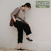 【慢。生活】復古棉麻寬鬆色織細格紋襯衫 25750  FREE 咖啡色