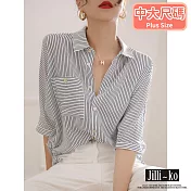 【Jilli~ko】設計感休閒寬鬆時尚抽繩收腰顯瘦襯衫 J10288 FREE 白色