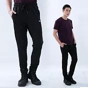 【遊遍天下】MIT 台灣製男款修身吸濕排汗彈性機能透氣運動長褲 (GP1029) XL 黑色