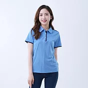 【遊遍天下】女款抗UV防曬吸濕排汗速乾機能POLO衫(GS1033) L 水藍