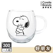 康寧pyrex snoopy 復刻黑白耐熱玻璃杯- 好朋友