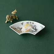 【日本Amabro】和式文樣 陶瓷小皿禮盒 ‧ 山水文扇