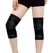 [ TRUSTO ]3D立體針織加壓護膝 雙層纏繞穩定支撐舒緩護膝(一雙) 黑色 S