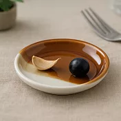 【日本cobono】職人匠釉 濃淡兩色 窯燒小皿8cm ‧ 焦糖棕