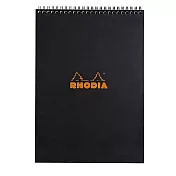 【Rhodia｜Classic】上掀式圈裝筆記本 A4 5x5方格 80g 80張 黑皮