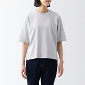 【MUJI 無印良品】女棉混涼感寬版短袖T恤 L 淺灰