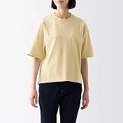 【MUJI 無印良品】女棉混涼感寬版短袖T恤 L 黃色