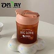 【OMORY】愛喲雙飲彈蓋吸管瓶500ML 蜜粉