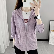 【MsMore】 防曬衣夏季防紫外線迷彩冰絲薄款透氣外套運動夾克短版外套# 116994 M 紫色