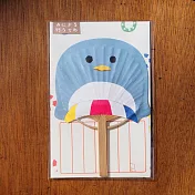 【ACTIVE CORPORATION】夏日竹扇一筆箋信封組 ‧ 企鵝