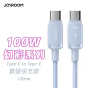 JOYROOM S-CC100A14 幻彩系列 雙Type-C 100W 快充線 1.2M-藍
