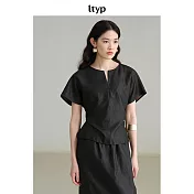 ltyp 旅途原品 黑標系列 100%真絲香雲紗高級小衫 M L-XL  M 檀木黑