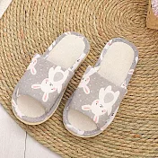 333家居鞋館 柔繪可愛兔兔室內拖鞋 灰27