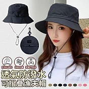 【EZlife】薄款防水速乾可收納漁夫帽(男女適用)  藏青