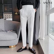 【AMIEE】型男必備設計感雅痞西裝褲(男裝/KDPY-G01) 31 白色