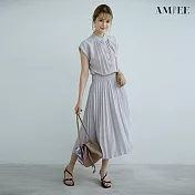 【AMIEE】甜美荷葉層次造型雪紡洋裝(KDDY-0850) L 淺灰