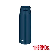 【THERMOS膳魔師】不鏽鋼可提式上蓋真空保溫杯GOGO杯750ml(JOO-750-IBL) 冒險家藍