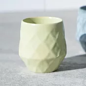 【日本K-ai】職人窯燒 菱鑽陶瓷杯350cc ‧ 鵝黃