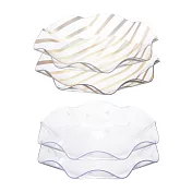 【日本Bisque】精美花邊 派對餐盤 4入組 (銀2p+金2p)