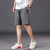 【KISSDIAMOND】休閒寬鬆透氣運動風男裝短褲(KDP-9998) XL 深灰