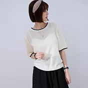 【慢。生活】圓領微鏤空麻棉夏季薄款針織衫 8878 FREE 白色