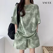【AMIEE】城市球衣風休閒運動套裝(KDA-328) M 綠色