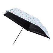 【estaa】日本抗UV超遮光輕量折傘(附傘套) ‧ 條紋小花(藍)