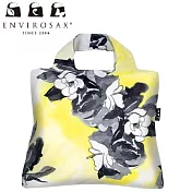 日版＜ENVIROSAX＞ 春捲包-可肩背環保購物袋-黑黃花瓣