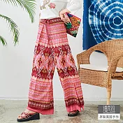 【潘克拉】兩片式前後綁帶寬褲 TM1036-1  FREE 粉紅色